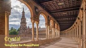  Presentation with espana - Presentation theme with spanish-square-or-plaza-de background and a  colored foreground
