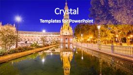  Presentation with spanish - Presentation design consisting of spanish square plaza de espa background and a royal blue colored foreground