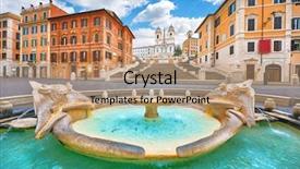  Presentation with rome - PPT layouts with spanish stairs famous landmark design background and a coral colored foreground