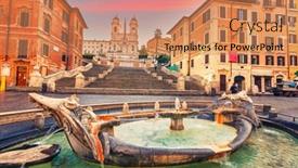 Presentation with rome italy - Slide set featuring spanish-steps-at-dusk background and a coral colored foreground