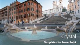  Presentation with rome italy - PPT theme with spanish-steps-in-rome-italy background and a seafoam green colored foreground