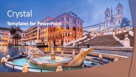  Presentation with steps - Presentation theme enhanced with spanish-steps-in-rome-italy background and a teal colored foreground