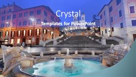  Presentation with steps - PPT theme consisting of spanish-steps-in-rome-italy background and a cobalt blue colored foreground