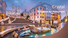 Presentation with steps - Presentation design with spanish-steps-in-rome-italy background and a teal colored foreground