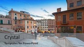  Presentation with steps - Audience pleasing slide deck consisting of spanish steps in rome backdrop and a light gray colored foreground