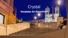  Presentation with rome italy - Cool new PPT theme with spanish-steps-in-rome backdrop and a navy blue colored foreground