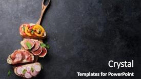  Presentation with appetizers - Cool new presentation theme with spanish tapas appetizers italian antipasti backdrop and a  colored foreground