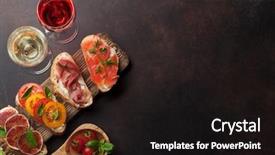  Presentation with tapas wine - Slide set with spanish tapas appetizers italian antipasti background and a black colored foreground