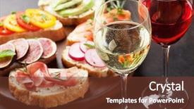  Presentation with tapas wine - Theme featuring spanish tapas appetizers italian antipasti background and a  colored foreground