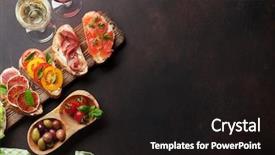  Presentation with tapas wine - Theme having spanish tapas appetizers italian antipasti background and a black colored foreground