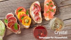  Presentation with tapas wine - Amazing presentation design having spanish tapas appetizers italian antipasti backdrop and a  colored foreground