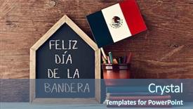  Presentation with mexico flag - PPT theme featuring spanish the flag of mexico background and a ocean colored foreground