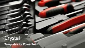  Presentation with repair - Audience pleasing presentation theme consisting of spanner - set of tools for car backdrop and a gray colored foreground