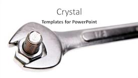  Presentation with nut - Amazing PPT layouts having spanner and nut over nut backdrop and a white colored foreground