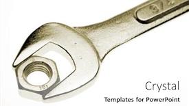  Presentation with nut - Amazing presentation theme having spanner and nut over white backdrop and a white colored foreground