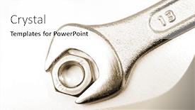  Presentation with nut - Audience pleasing PPT layouts consisting of spanner and nut backdrop and a white colored foreground