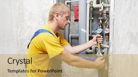  Presentation with intrusion detection system word security - Colorful PPT theme enhanced with spanner at toilet installation system backdrop and a yellow colored foreground