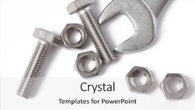  Presentation with nuts - Cool new presentation theme with spanner with nuts and bolts backdrop and a light gray colored foreground