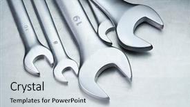 Presentation with metal - Presentation consisting of spanners wrenches on a metal background and a lemonade colored foreground