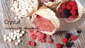  Presentation with sweet candy - Slide set consisting of sparc - many assorted sweet sugar candies background and a  colored foreground