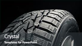  Presentation with automotive - Cool new presentation theme with spare parts automotive - part of winter tire backdrop and a  colored foreground