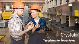  Presentation with spare parts - Amazing PPT theme having spare parts before construction process backdrop and a tawny brown colored foreground