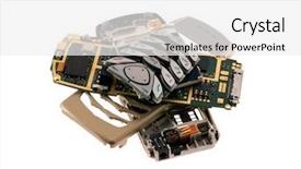  Presentation with spare parts - Audience pleasing theme consisting of spare parts of cell phone backdrop and a white colored foreground