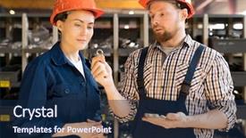  Presentation with describing people - Theme having spare parts while describing background and a navy blue colored foreground