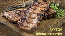  Presentation with ribs - Slide deck with spare ribs background and a tawny brown colored foreground
