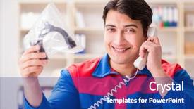  Presentation with coding project - Slide deck featuring spares sales - worker in uniform working background and a ocean colored foreground