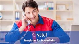  Presentation with project - Amazing slide deck having spares sales - worker in uniform working backdrop and a  colored foreground