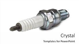  Presentation with spark - Amazing presentation design having spark plug for car backdrop and a white colored foreground