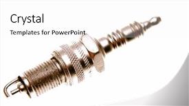  Presentation with spark - Beautiful presentation design featuring spark-plug isolated on white backdrop and a  colored foreground