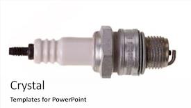  Presentation with spark - Slide set featuring spark plug isolated on white background and a  colored foreground