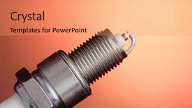  Presentation with spark - Colorful slide set enhanced with spark plug on red background backdrop and a coral colored foreground