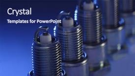  Presentation with spark - Slide deck featuring spark-plug background and a navy blue colored foreground