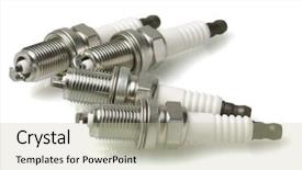  Presentation with spark plugs - Presentation with spark plugs on white background background and a mint green colored foreground