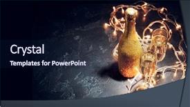  Presentation with champagne - Slide deck enhanced with sparkels - image of golden champagne bottle background and a  colored foreground