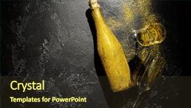  Presentation with 50th wedding anniversary black gold - Audience pleasing PPT theme consisting of sparkels - romantic image of golden champagne backdrop and a tawny brown colored foreground