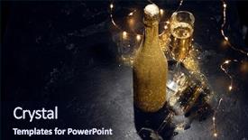  Presentation with champagne - Colorful slide set enhanced with sparkels - romantic photo of golden champagne backdrop and a wine colored foreground