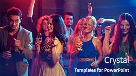  Presentation with farewell party time - Cool new slide set with sparkle free - party holidays celebration nightlife backdrop and a  colored foreground