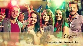  Presentation with sparkle - Beautiful presentation theme featuring sparkle free - party holidays celebration nightlife backdrop and a yellow colored foreground