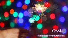  Presentation with hand holding colorful brain sketch - Amazing theme having sparkler against colorful defocused lights backdrop and a tawny brown colored foreground