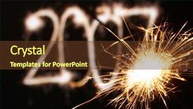  Presentation with next year - PPT theme enhanced with sparkler new year background and a tawny brown colored foreground