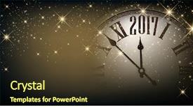  Presentation with sparkling - PPT theme consisting of sparkling banner with clock vector background and a tawny brown colored foreground