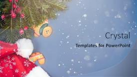  Presentation with sparkling - Beautiful PPT theme featuring sparkling-christmas-background-with-gingerbread backdrop and a light blue colored foreground