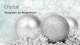  Presentation with silver christmas - Slide set having sparkling christmas background with silver christmas decorations background and a sky blue colored foreground