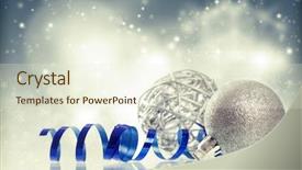  Presentation with sparkling - Cool new slides with sparkling christmas background with silver christmas decorations backdrop and a cream colored foreground
