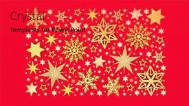  Presentation with new season - Slide set with sparkling-christmas-gold-snowflake-star background and a red colored foreground