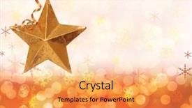  Presentation with gold star - Theme enhanced with sparkling festive background of golden christmas lights and snowflakes with gold star background and a yellow colored foreground